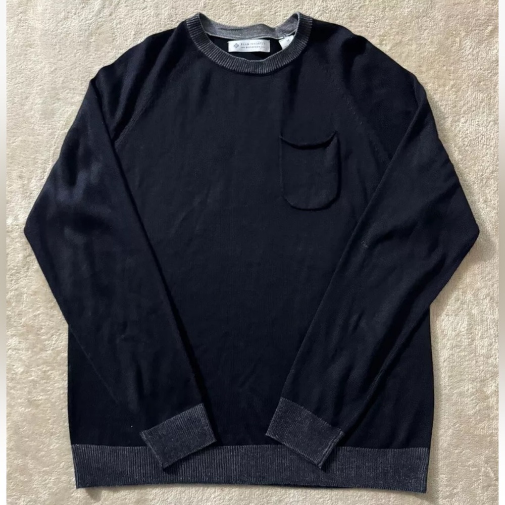 Ryan Seacrest Men’s‎ Sweater Distinction Black Pullover Long Sleeve Size Medium